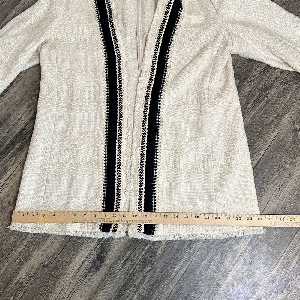 Chico’s Cream Cardigan with Black Accents size large - Picture 8 of 12
